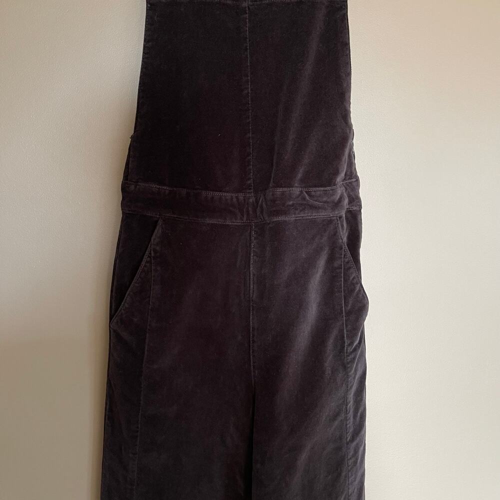 FRAME Le Velveteen Velvet Jumpsuit In Black Wide Leg Overalls Size XS Sexy Chic - Picture 7 of 16